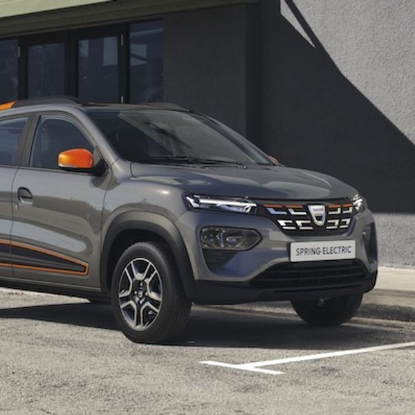 Dacia Spring electric car charging in city