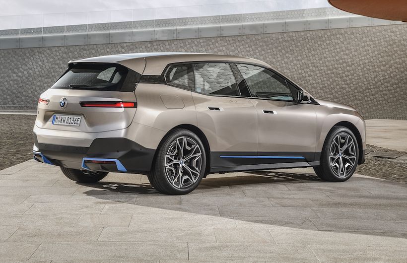 BMW iX exterior rear and side