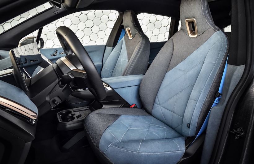 BMW iX interior and front seats