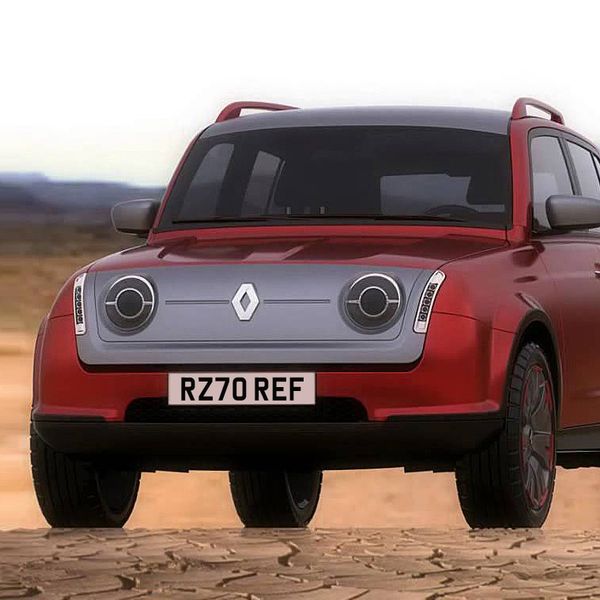 Renault 4 electric car exterior front 