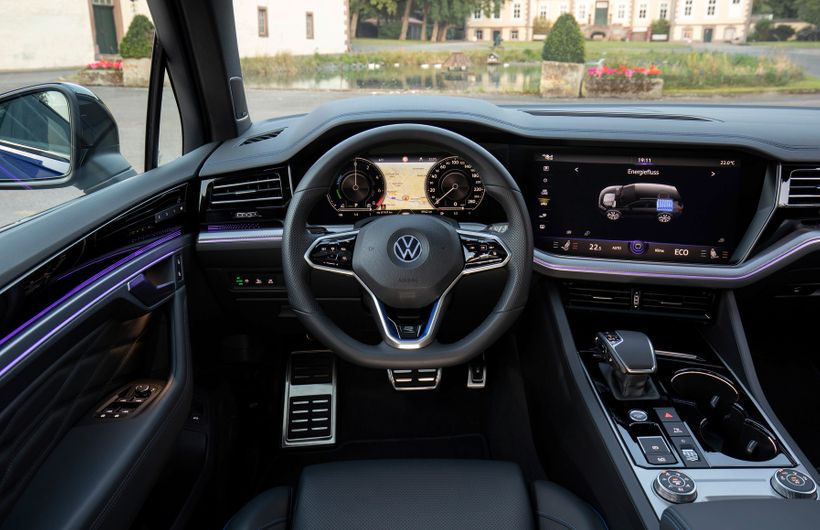 VW Touareg R model plug in hybrid vehicle interior dash 