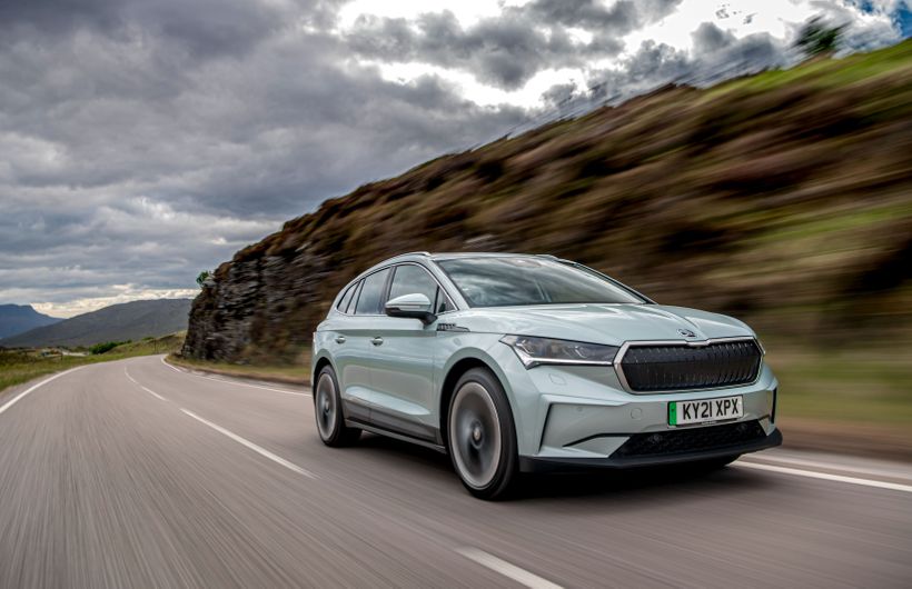 ŠKODA, enyaq iv, enyaq, iv, family car, electric, driving, scotland