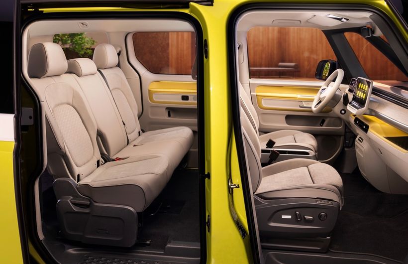 Volkswagen ID.Buzz interior showing back seats