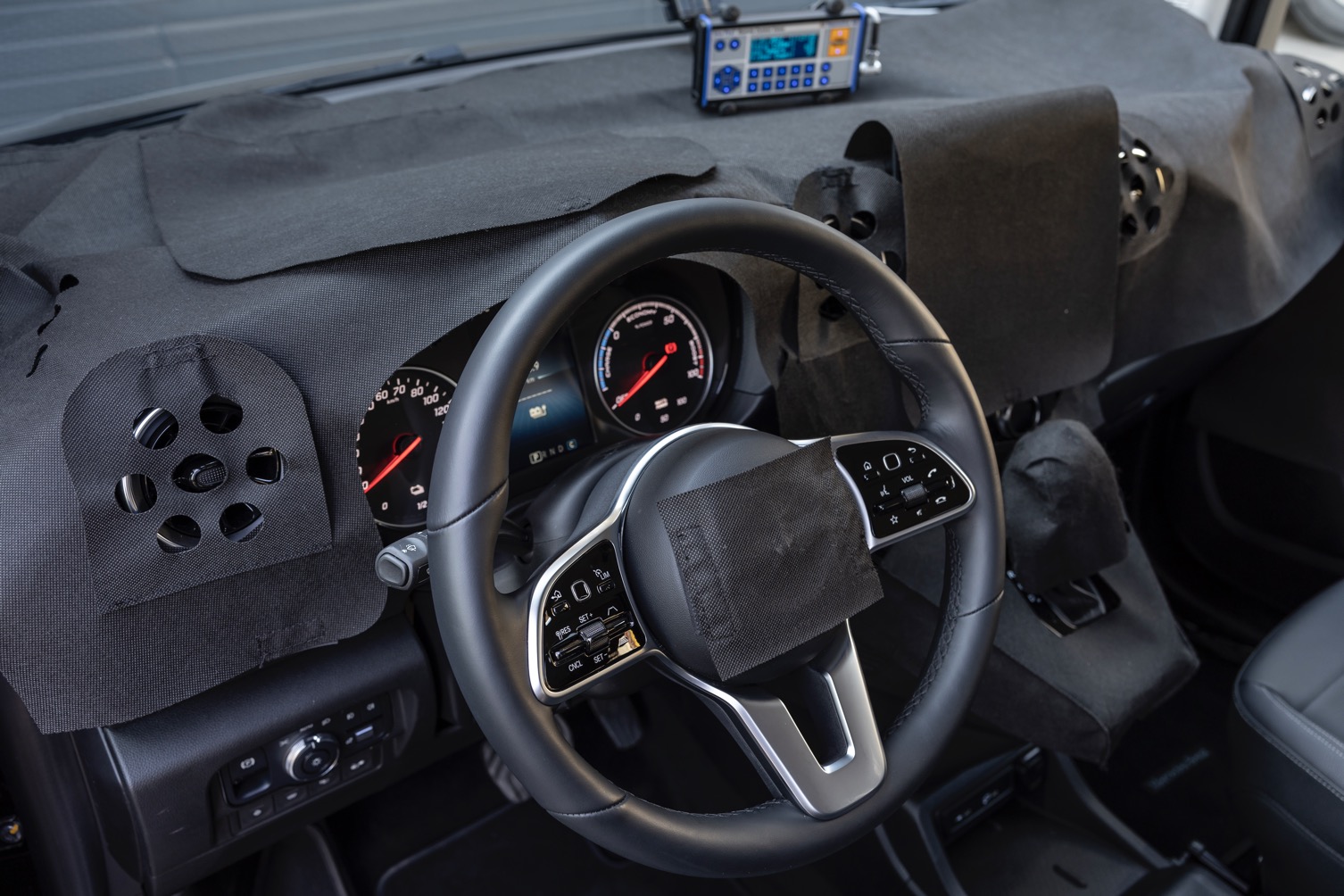 Mercedes EQT prototype, interior, disguised