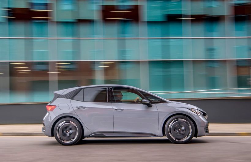 Cupra, Cupra Born, Vapor Grey, front, side, UK, action