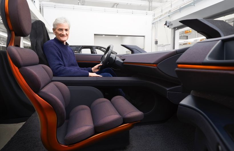 Dyson electric car interior styling buck with James Dyson