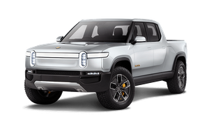 Rivian R1T, R1T, electric pickup, silver, front, three-quarters