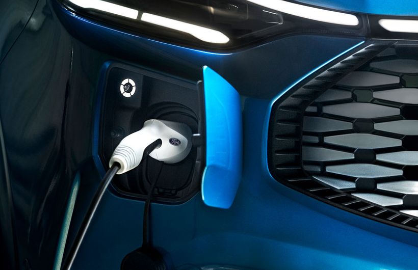 Ford E-Transit Custom, Ford electric van, blue