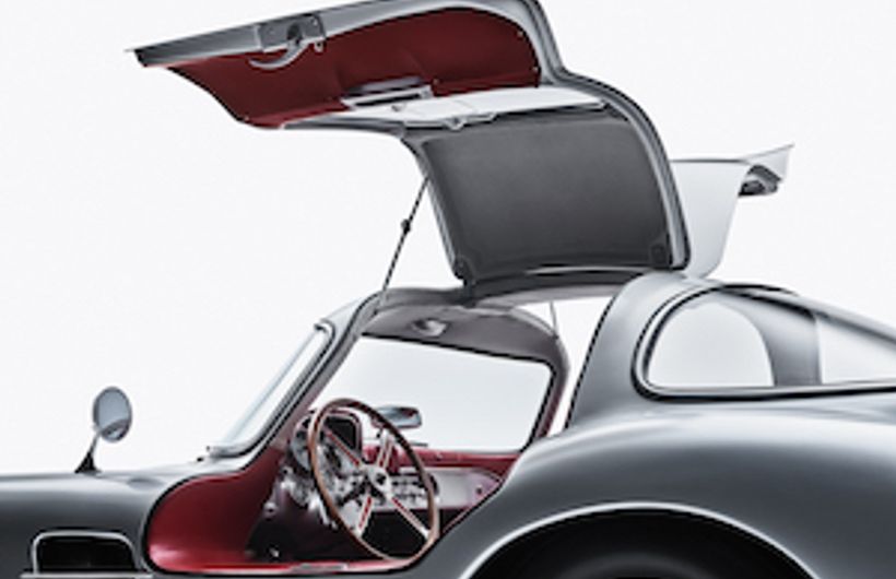 1955 Mercedes-Benz 300 SLR Uhlenhaut Coupé gullwing doors open