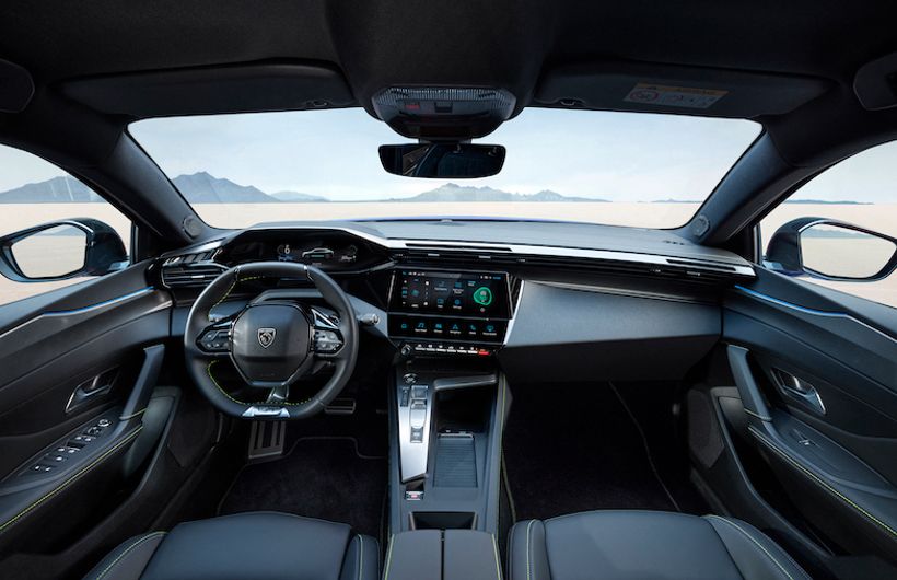 Peugeot 408 PHEV, interior, LHD car, black trim