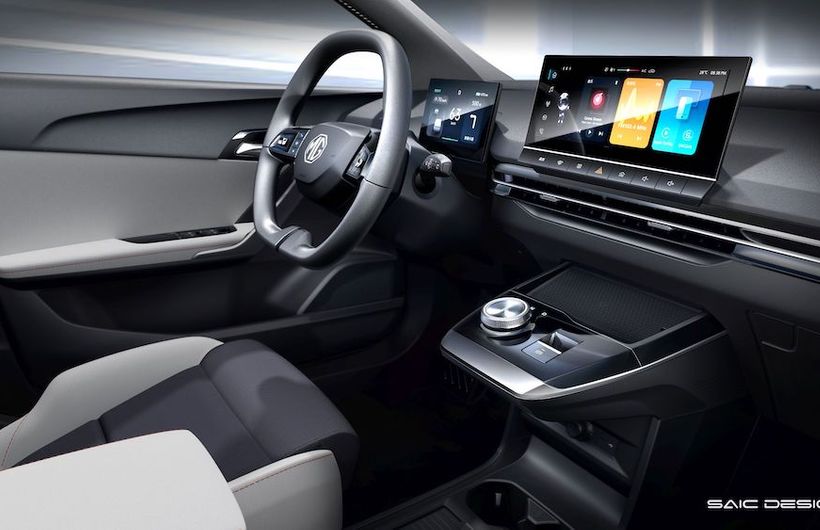 Black and grey interior of the new MG4-Electric 