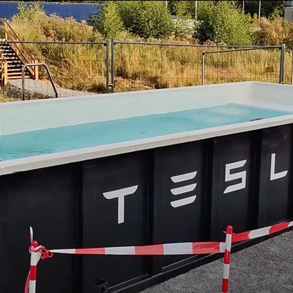 Tesla swimming pool supercharger